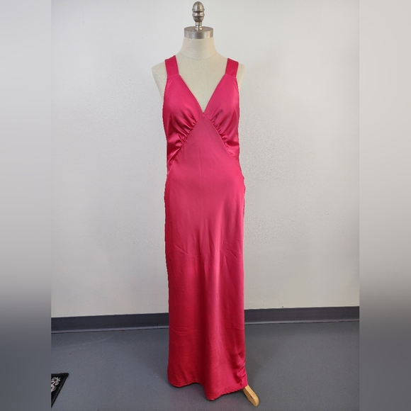 House Of Harlow 1960 Women's Pink Maxi Dress Slip Dress, sz LG - Picture 1 of 16